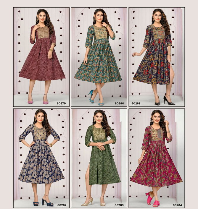 Mayra Nayra Anarkali Printed Kurtis Catalog
